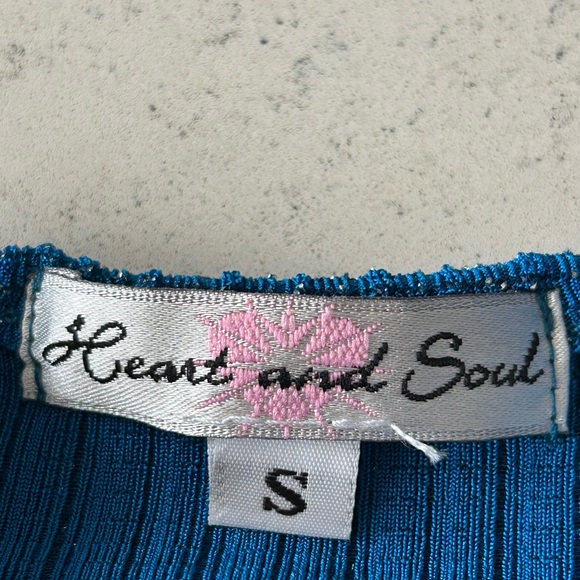 NWT 90s Blue Metallic Dress Heart and Soul Small Vintage Sleeveless Y2K USA Made - Picture 4 of 7